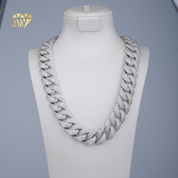 24mm VVS1 Diamond Chunky Cuban Chain Necklace For Men Wholesale 