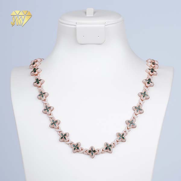 Diamond Cuban Link Choker Rose Plated Private Label Wholesale