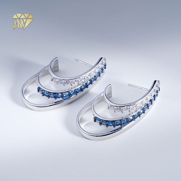 Custom Hoop Earrings Hypoallergenic Silver 925 Rhodium Plated 