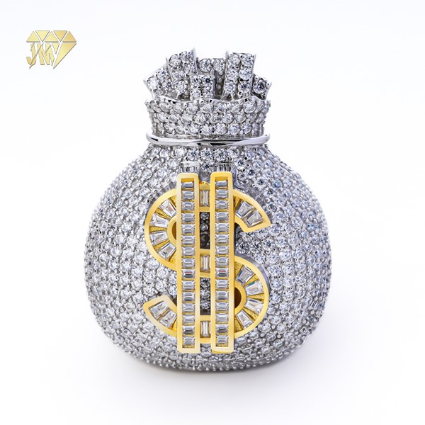 Dollar Sign Ring Silver 925 Moissanite 18k Gold Plated Wholesale