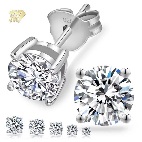 1 ctw Diamond Stud Earrings 925 Silver with 4 - Prong Round Bulk Orders
