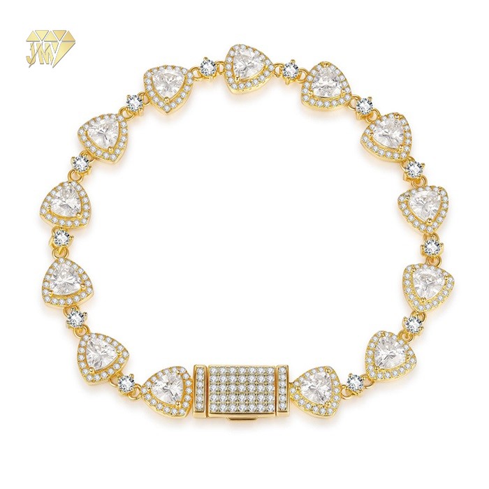 Engraved silver bracelet with Moissanite Diamonds OEM