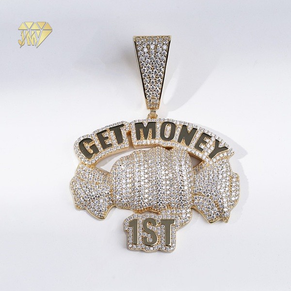 Get Money 1st Pendant Hip Hop Sterling Silver 925 14k Gold Plated