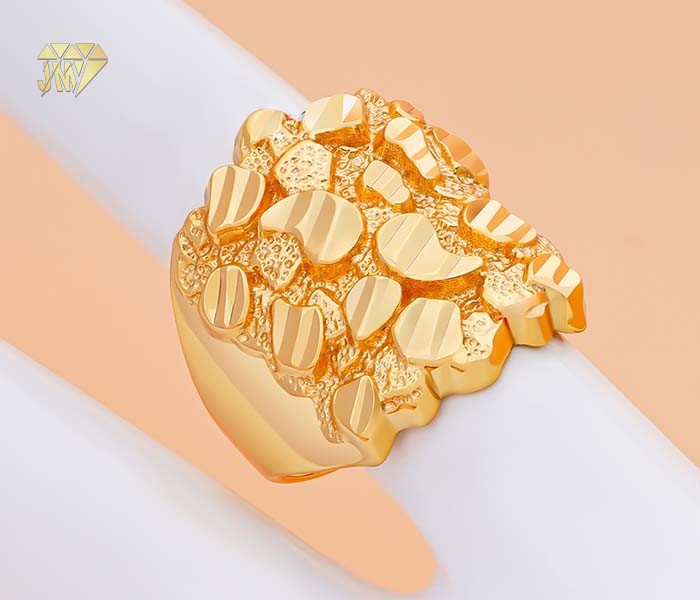 mens silver nugget ring