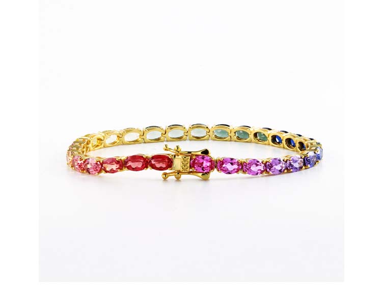 silver colorful bracelets with 18k gold plated