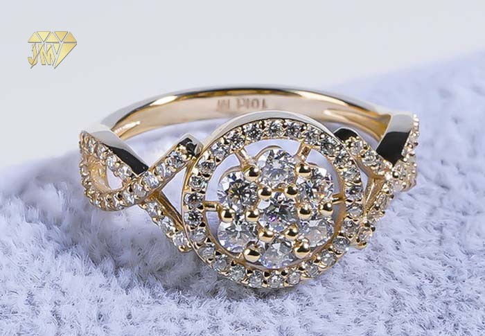 10K Yellow Gold Moissanite Engagement Ring