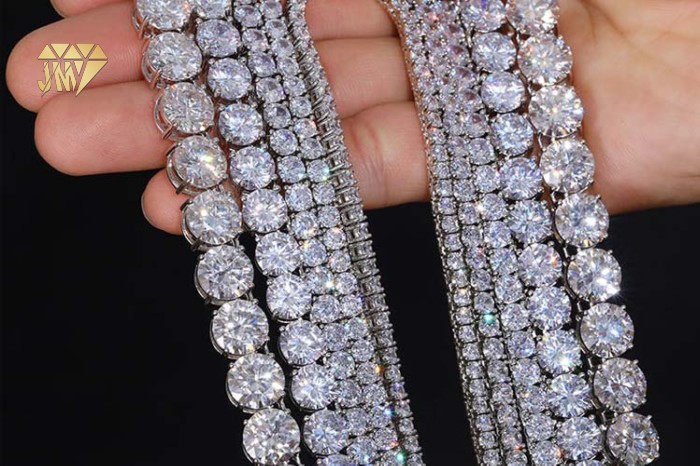 silver diamond tennis chain